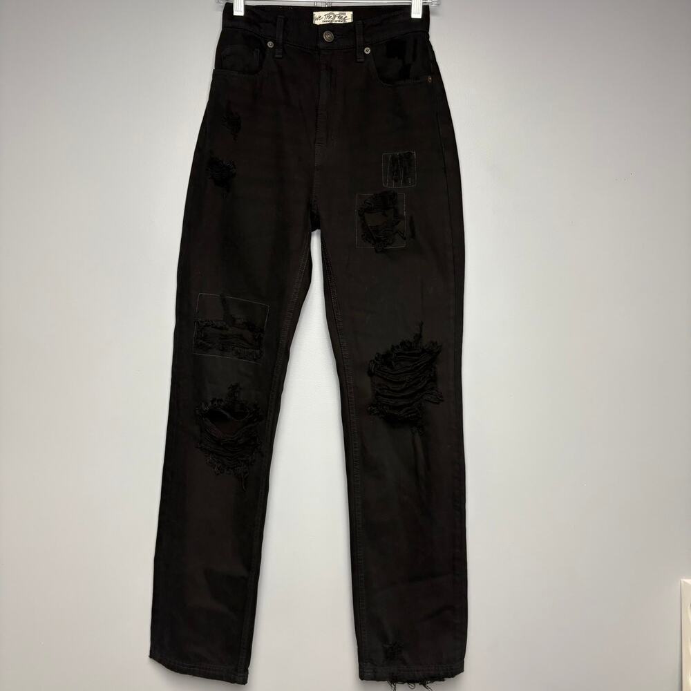 We the Free‎ Black Curvy Straight Distressed Grunge Thrashed Jeans Womens Sz 25
